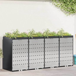 Depozitare pentru 3 pubele Wheelie 340 x 77.5 x 115.5 cm Otel GartenMobel Dekor