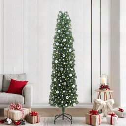 Brad de Craciun artificial Verde 240 cm PVC si otel si plastic GartenMobel Dekor