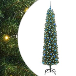 Brad de Craciun artificial Verde 240 cm PVC si otel si plastic GartenMobel Dekor