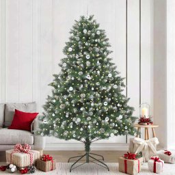 Brad de Craciun artificial Verde 240 cm PVC si Plastic si Otel GartenMobel Dekor