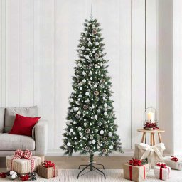 Brad de Craciun artificial Verde 240 cm PVC si Plastic si Otel GartenMobel Dekor