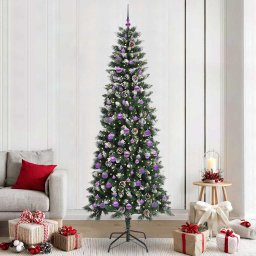 Brad de Craciun artificial Verde 240 cm PVC si Plastic si Otel GartenMobel Dekor