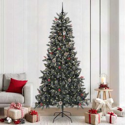 Brad de Craciun artificial Verde 240 cm PVC si Plastic si Otel GartenMobel Dekor