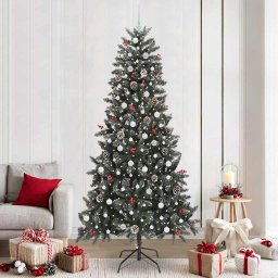 Brad de Craciun artificial Verde 240 cm PVC si Plastic si Otel GartenMobel Dekor
