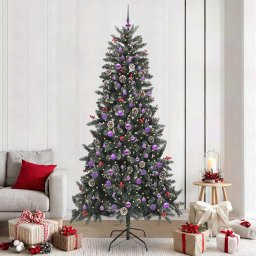 Brad de Craciun artificial Verde 240 cm PVC si Plastic si Otel GartenMobel Dekor