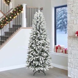 Brad de Craciun artificial cu 300 LED cu suport Alb 240 cm GartenMobel Dekor