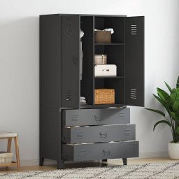Sifonier industrial, antracit, 90x50x180 cm, metal GartenMobel Dekor