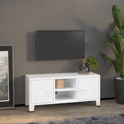 Dulap TV industrial, alb, 105x35x42 cm, metal GartenMobel Dekor