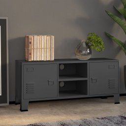 Dulap TV industrial, antracit, 105x35x42 cm, metal GartenMobel Dekor