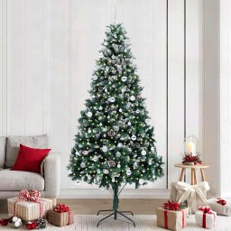 Brad de Craciun artificial Verde 240 cm PVC si Otel si Plastic GartenMobel Dekor