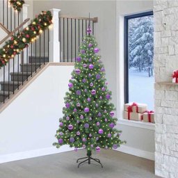 Brad de Craciun cu 300 LED cu suport Verde 240 cm PVC GartenMobel Dekor