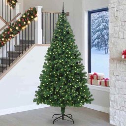 Brad de Craciun artificial Verde 240 cm PVC si Otel si Plastic GartenMobel Dekor