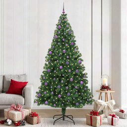 Brad de Craciun artificial Verde 240 cm PVC si Otel si Plastic GartenMobel Dekor