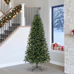 Brad de Craciun artificial cu 300 LED Verde 240 cm PE si PVC GartenMobel Dekor