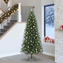 Brad de Craciun artificial cu 300 LED Verde 240 cm PE si PVC GartenMobel Dekor