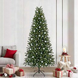 Brad de Craciun artificial cu 300 LED Verde 240 cm PE si PVC GartenMobel Dekor