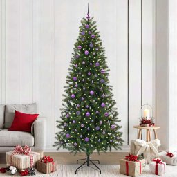 Brad de Craciun artificial cu 300 LED Verde 240 cm PE si PVC GartenMobel Dekor