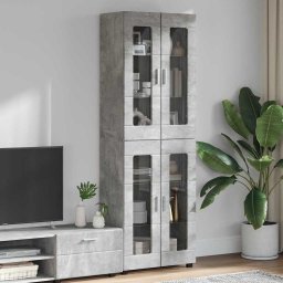 Bufet FLORIN Gri din beton 60 x 35 x 182 cm Lemn compozit GartenMobel Dekor