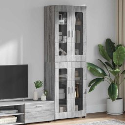 Bufet cu raft FLORIN Gri Sonoma 60 x 35 x 182 cm Lemn compozit GartenMobel Dekor