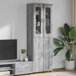 Bufet cu raft FLORIN Gri Sonoma 60 x 35 x 182 cm Lemn compozit GartenMobel Dekor