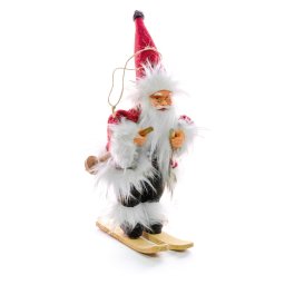 Decoratiune de Craciun Mos Craciun pe schiuri, 18 cm, MagicHome
