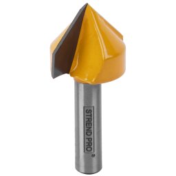 Freza conica pentru lemn Strend Pro 90°, coada 8 mm, 25,4 x 25,4 mm