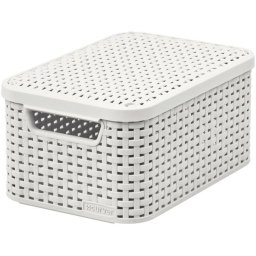 Cos de depozitare cu capac Curver Style2 Lid S, crem, 29,1x19,8x14,2 cm