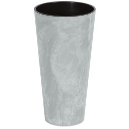 Ghiveci decorativ cu insertie Tubus Slim aspect beton 25x47,5 cm