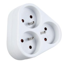 Priza tripla Strend Pro alba, 230V, 3x16A, IP20, max. 3680W