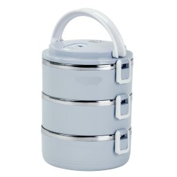 Caserola termica pentru pranz MagicHome, 3 niveluri, 3x500 ml, albastra