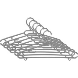 Set 6 umerase din plastic pentru haine, cu bara pantaloni, 40x18,5 cm