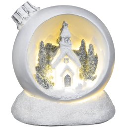 Glob decorativ de Craciun cu LED alb cald, MagicHome, 10,5x9x11 cm