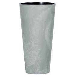 Ghiveci înalt cu insertie Tubus Slim, aspect beton, 40 x 76,2 cm