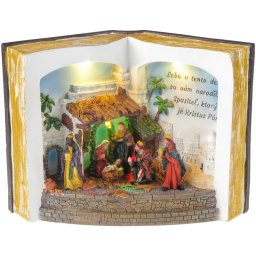 Decoratiune de Craciun Betleem în carte cu 3 LED pentru interior