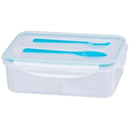 Caserola pentru pranz MagicHome 1,5L cu 2 compartimente si tacamuri