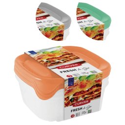 Set 3 caserole alimentare Curver Square 800 ml, culori mixte