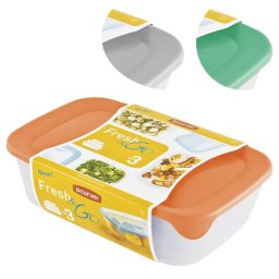 Set 3 caserole alimentare dreptunghiulare Curver, 500/1000/2000 ml