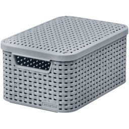 Cos de depozitare Curver Style S cu capac, gri, 19,8x29,1x14,2 cm