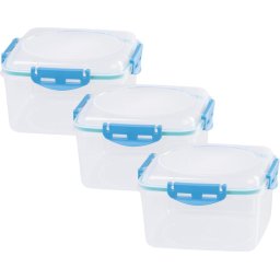 Set 3 caserole alimentare MagicHome Lunchbox 1,2L cu clips