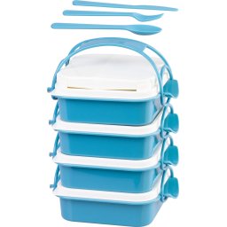 Caserola alimentara MagicHome cu 4 compartimente si tacamuri, 4x800 ml