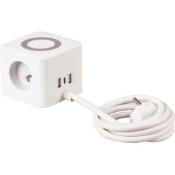 Prelungitor cub Strend Pro cu USB-C, 2x USB-A si încarcare wireless, 1,4 m