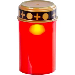 Candela funerara MagicHome cu LED, rosie, 12 cm, baterii incluse
