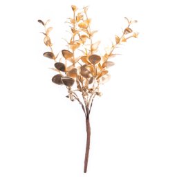 Crenguta decorativa de Craciun cu eucalipt auriu, 15 cm, set 6 buc
