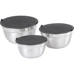 Set 3 boluri din inox cu capac MagicHome, 14/16/18 cm