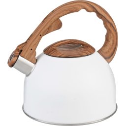 Ceainic fluierator MagicHome alb, 2,5 L, compatibil inductie