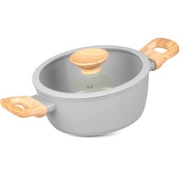 Cratita ceramica MagicHome Harmony cu capac din sticla, 20 cm