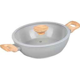 Cratita ceramica MagicHome Harmony 26 cm cu capac din sticla
