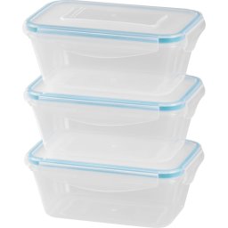 Set 3 caserole alimentare MagicHome Lunchbox 700 ml, dreptunghiulare