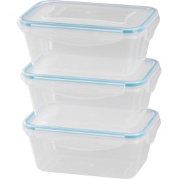 Set 3 caserole dreptunghiulare MagicHome Lunchbox 1000 ml, BPA free