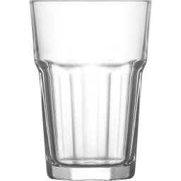 Pahar din sticla pentru apa LAV Aras 365 ml, striat, set 6 bucati